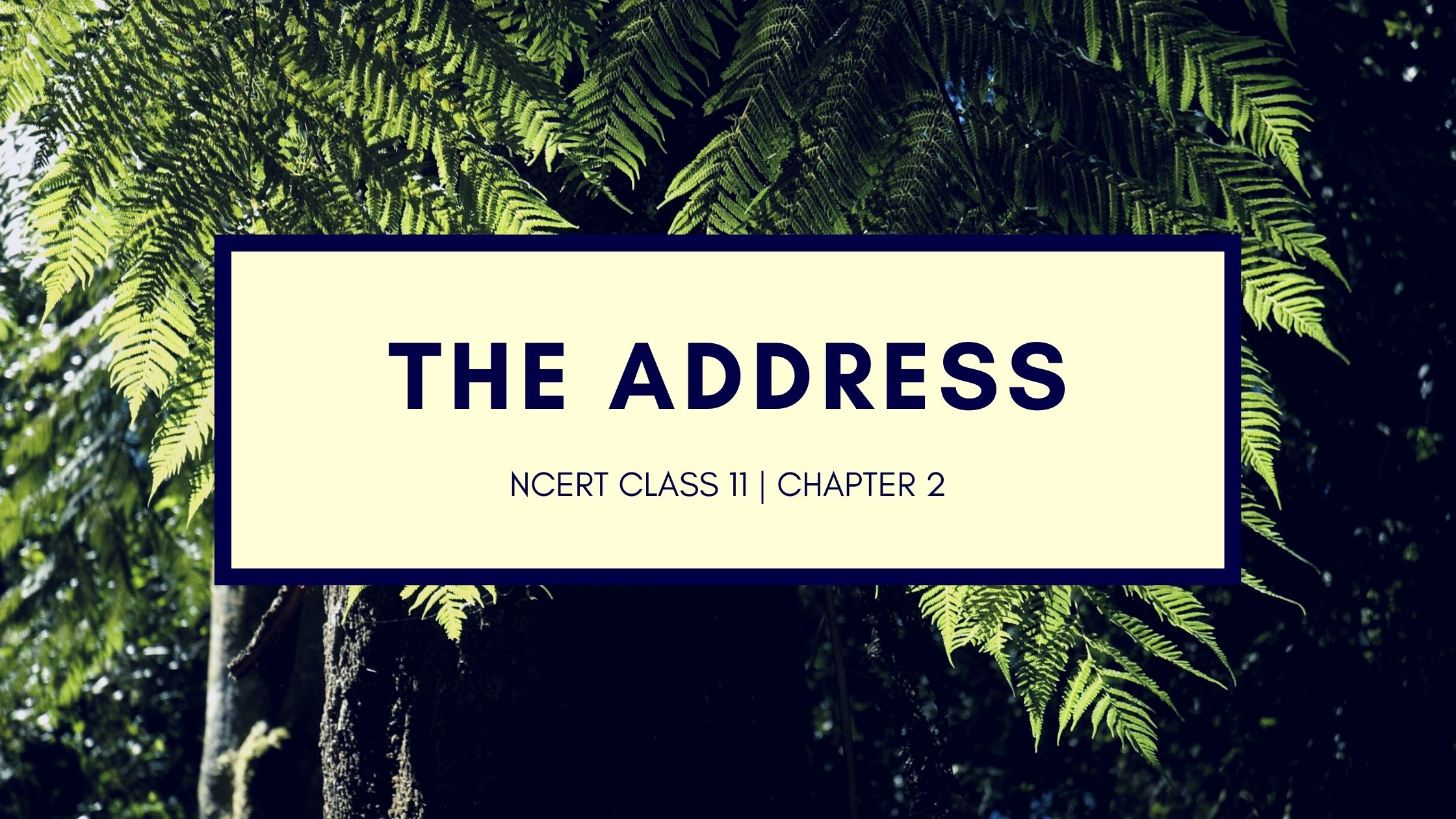 NCERT Solutions for 11th Class English Chapter The Address